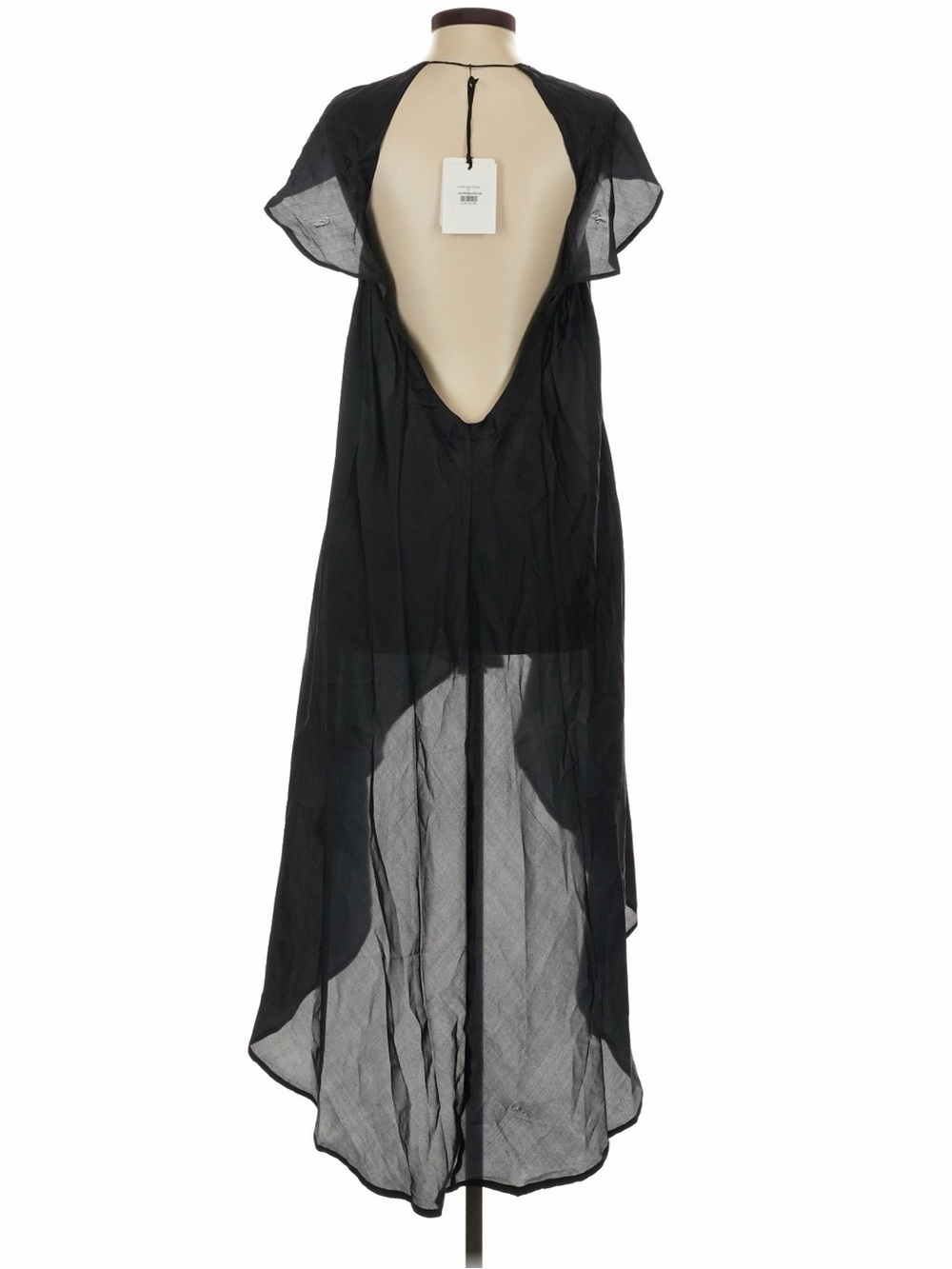 Fara Boutique 100% Hand Dyed Silk Lana Dress In Black Size Small Nwt — image 7 of 8